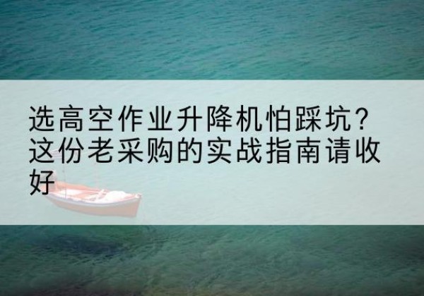 玉州高空作业升降机厂家推荐-选高空作业升降机怕踩坑？这份老采购的实战指南请收好