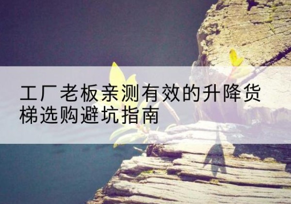 玉州升降货梯怎么选-工厂老板亲测有效的升降货梯选购避坑指南